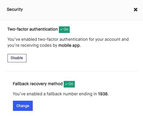 The Kickstarter security modal